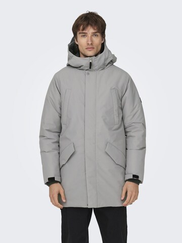 Only & Sons Between-Seasons Parka 'CARL' in Grey: front