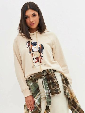 Cat e Lolette Sweatshirt 'Rider Cat' i beige