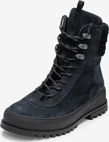 VITAFORM Lace-Up Ankle Boots in Blue: front