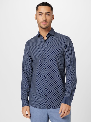 OLYMP - Slim Fit Camisa clássica em azul: frente