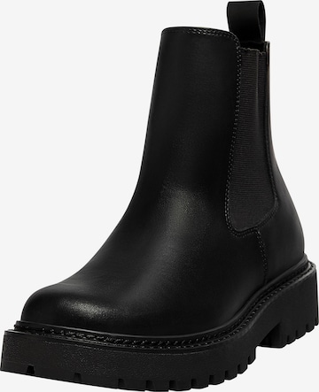 Pull&Bear Chelsea Boots in Black: front