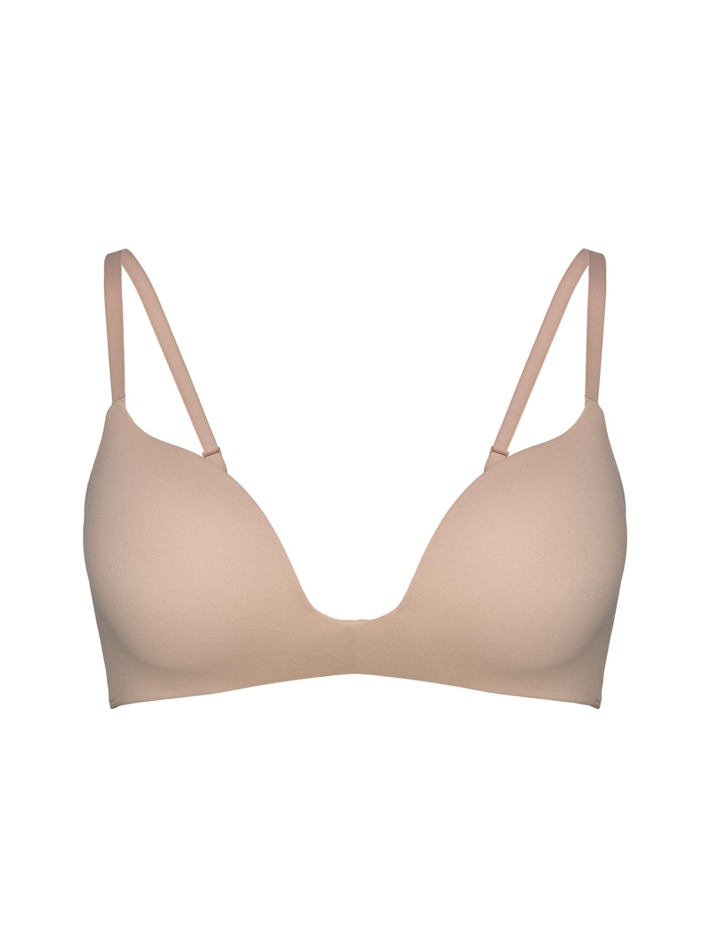 Push-up Reggiseno 'Push-up-BH Basic, ohne Bügel, Plunge-Dekolleté' di ESOTIQ in beige