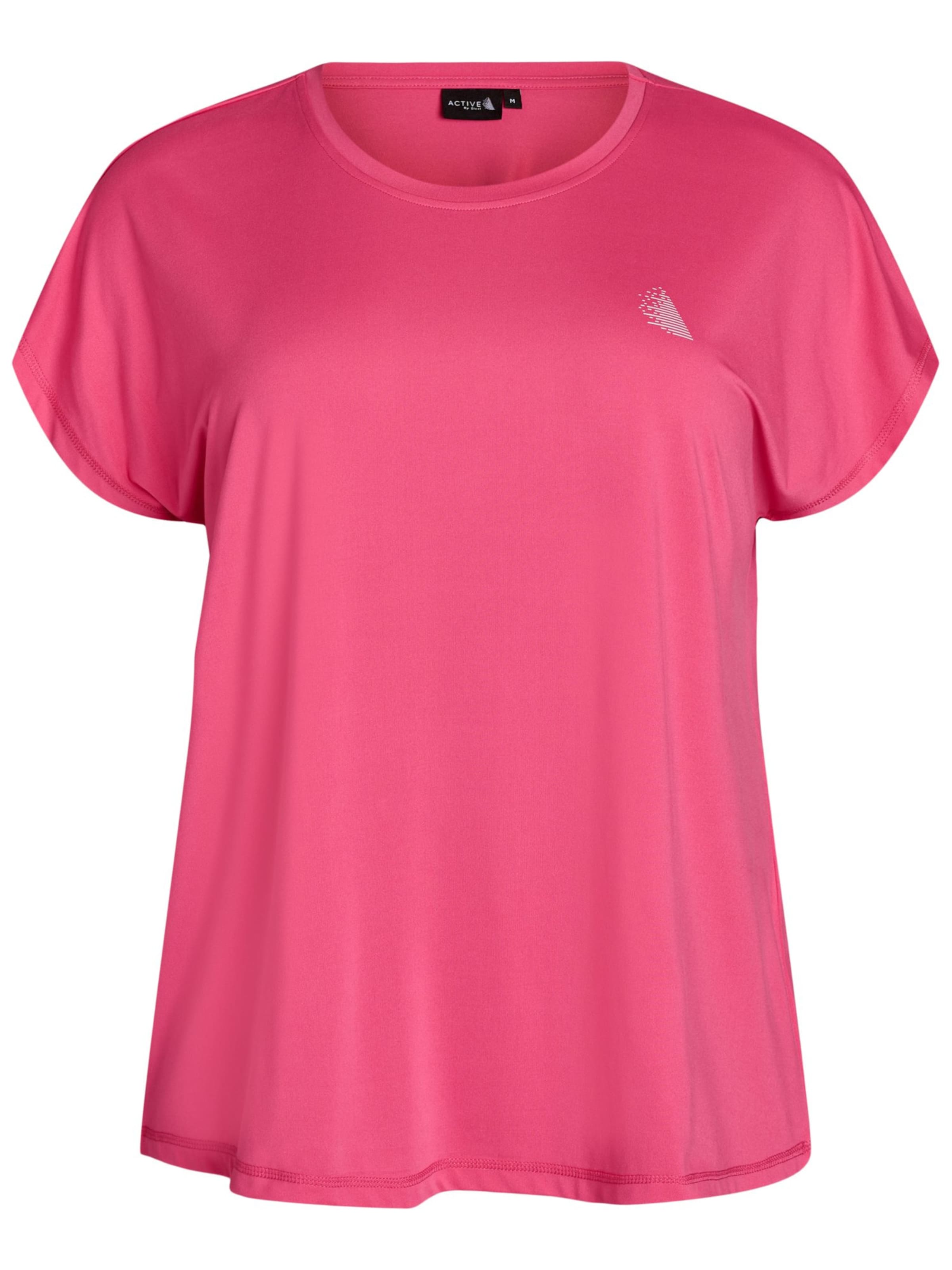 Zizzi T-Shirt 'ABASIC' in Pink: Vorderseite