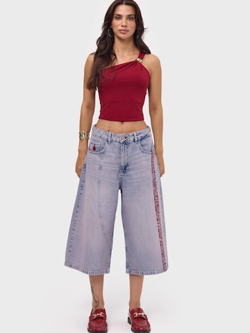 IT'S BASIC Loosefit Jeans 'BERMUDA DENIM SHORT' in Blauw: voorkant
