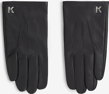 juoda KARL LAGERFELD JEANS Pirštuotos pirštinės ' Lederhandschuhe mit K-Logo ': priekis