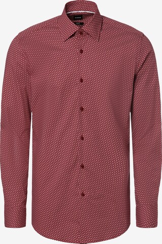 BOSS Black Slim fit Button Up Shirt 'Kent' in Red: front