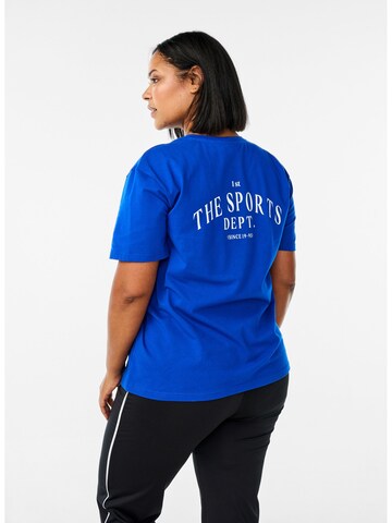Tricou 'Cenja' de la Active by Zizzi pe albastru: față