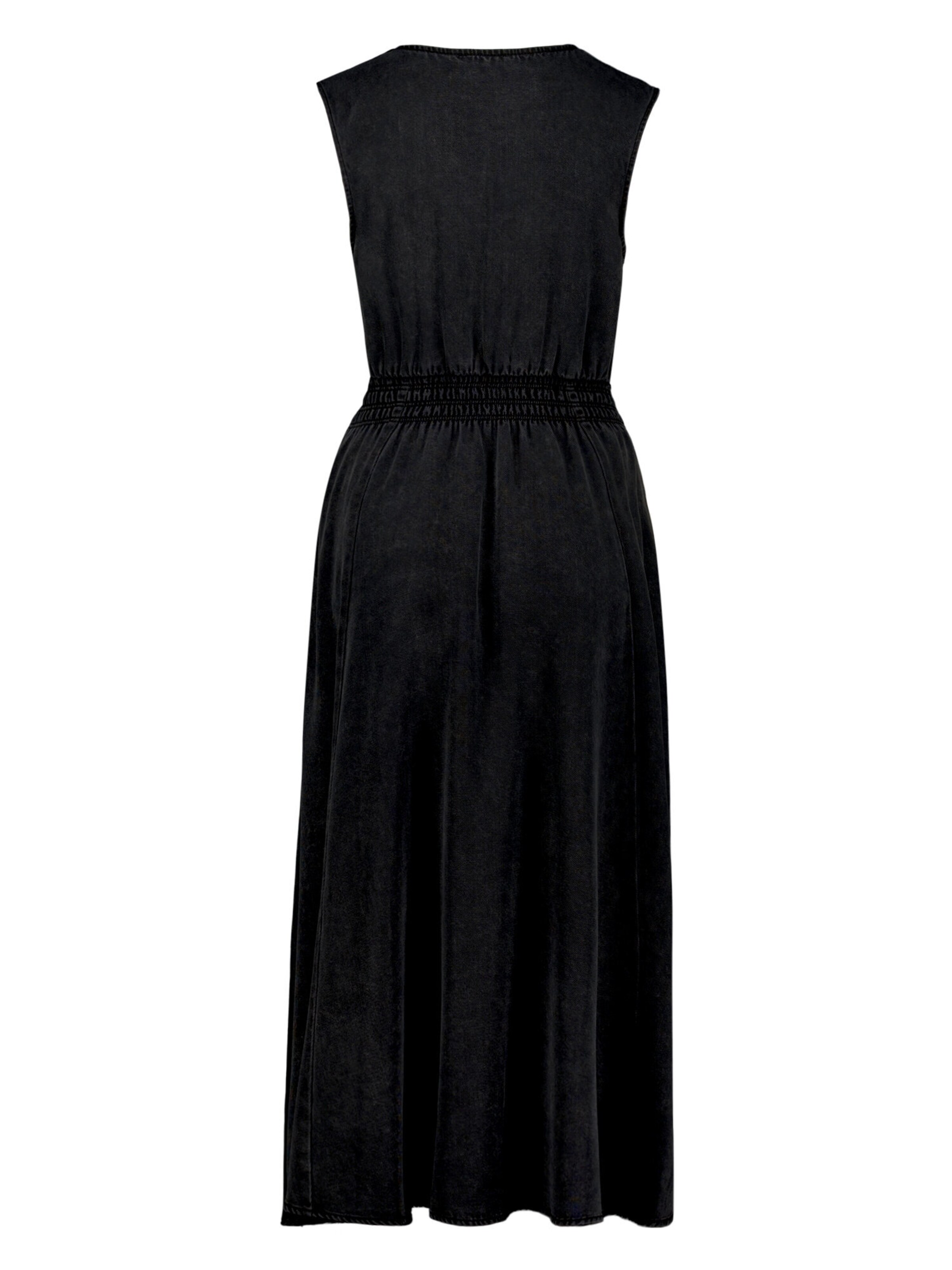 zero Midikleid mit elastischem Bund in Schwarz