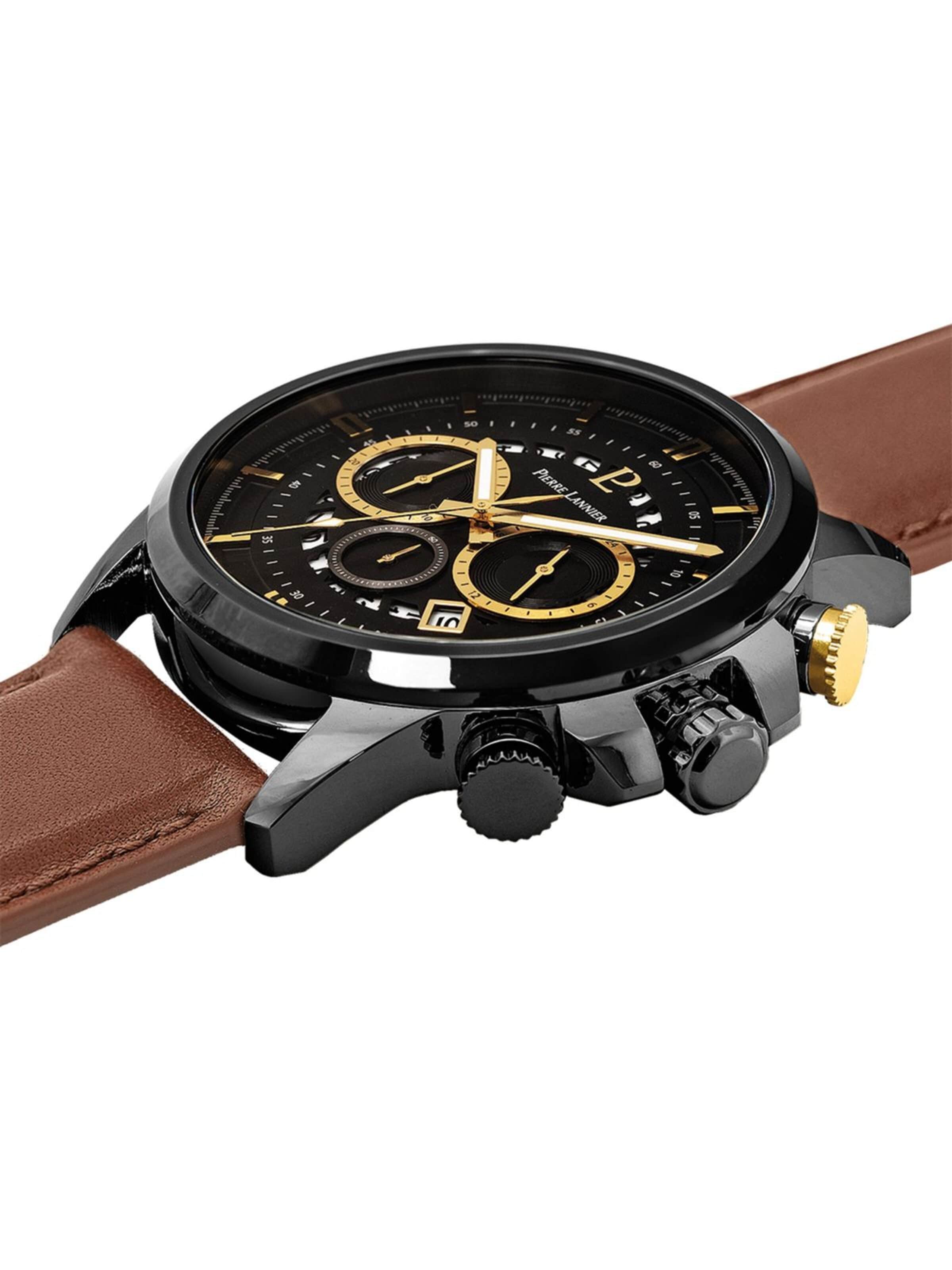 Pierre Lannier Analoog horloge 'Chronograph Sentinelle' in Zwart