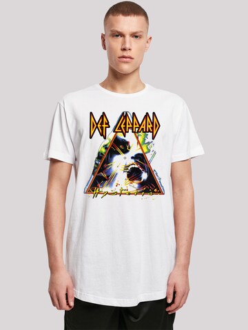 T-Shirt 'Def Leppard Hysteria' F4NT4STIC en blanc : devant