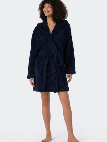 SCHIESSER Short Bathrobe in Blue: front