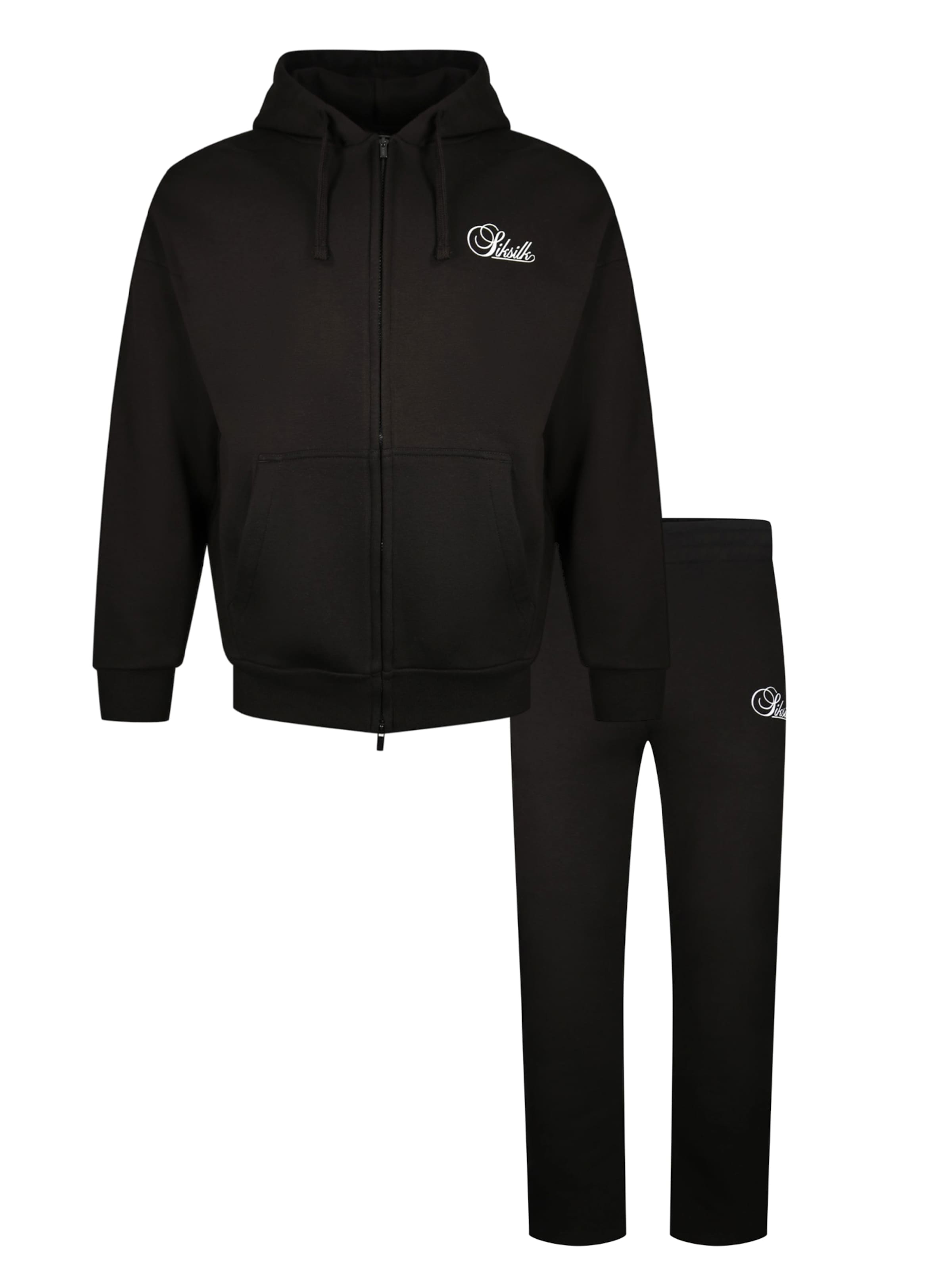 Survêtement SikSilk en noir : devant