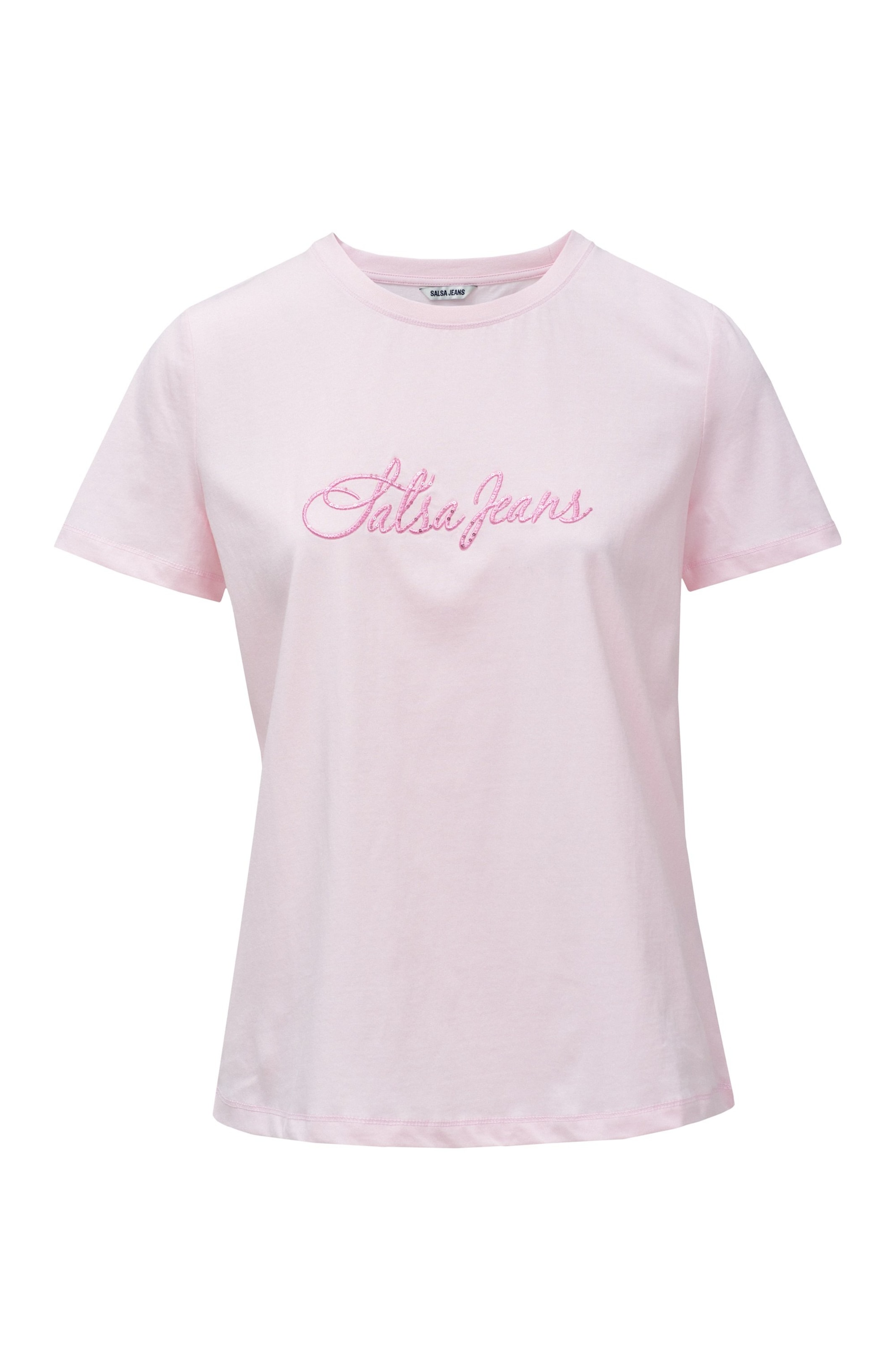 Salsa Jeans T-shirt en rose clair, Vue avec produit