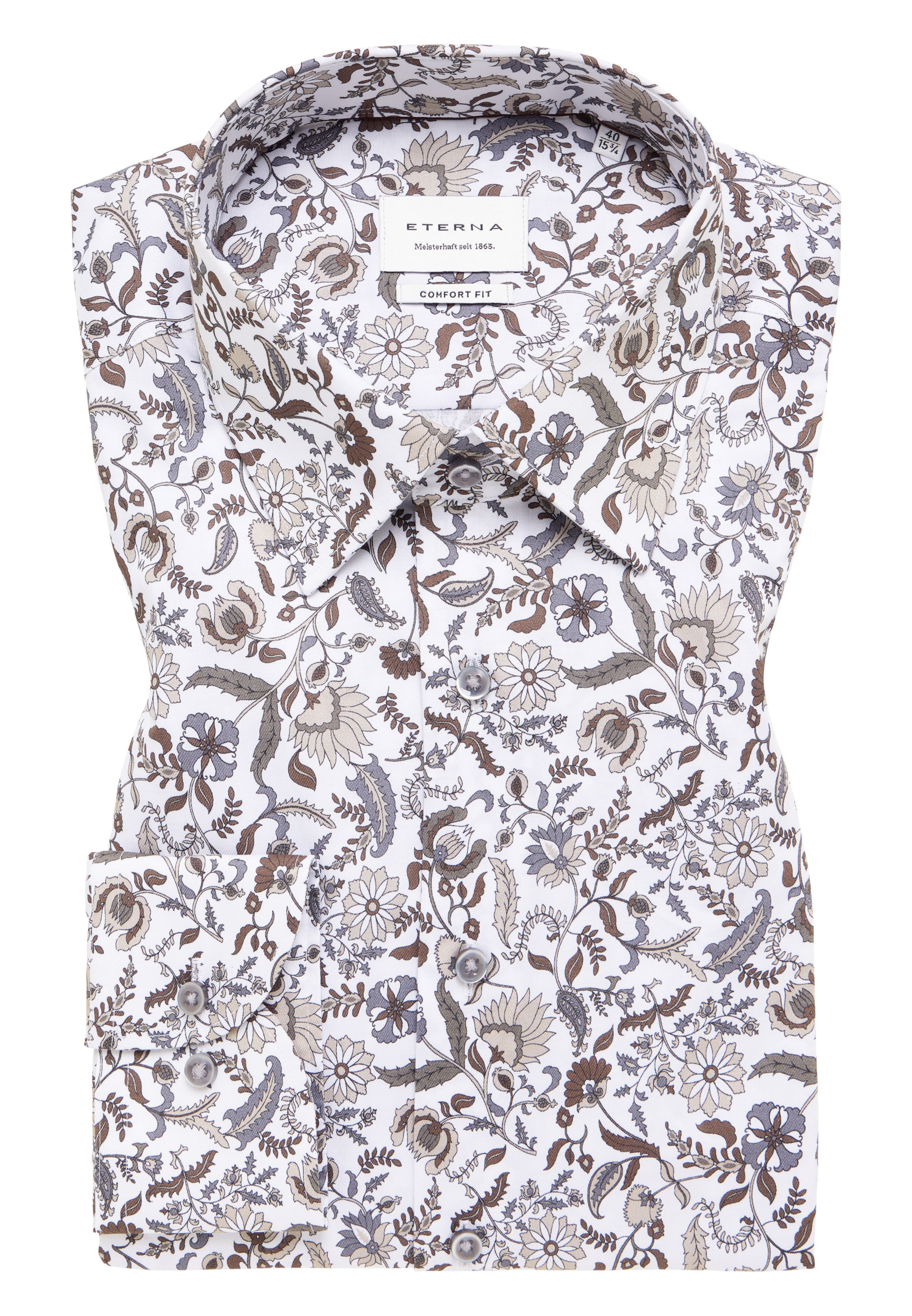 ETERNA Comfort Fit Hemd in Braun