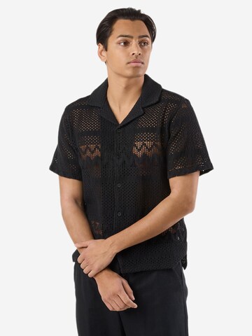 Denim Factory Comfort Fit Hemd 'Resort'‌‌‌‌‌‌‌ in Schwarz: Vorderseite