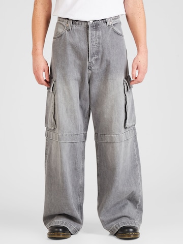 WEEKDAY Wide Leg Cargojeans 'Pasadena' i grå: forside