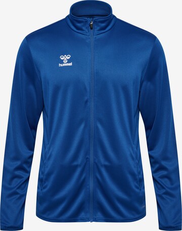 Hummel Athletic Zip-Up Hoodie 'ESSENTIAL' in Blue: front