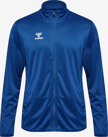 Hummel Athletic Zip-Up Hoodie 'ESSENTIAL' in Blue: front