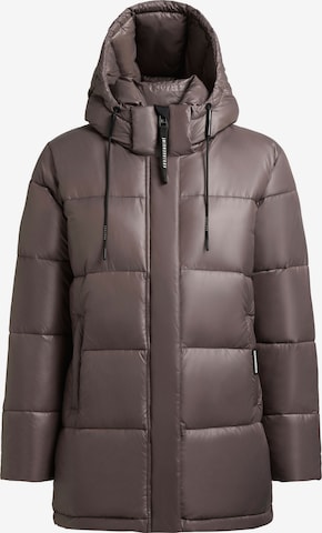 Veste d’hiver ' WORD3 SATIN ' khujo en marron : devant