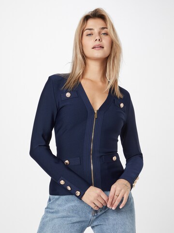 Karen Millen Gebreid vest in Blauw: voorkant