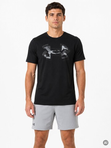 UNDER ARMOUR Funktionsshirt 'Tech™ Print Fill'‌‌‌‌‌‌‌‌‌ in Schwarz