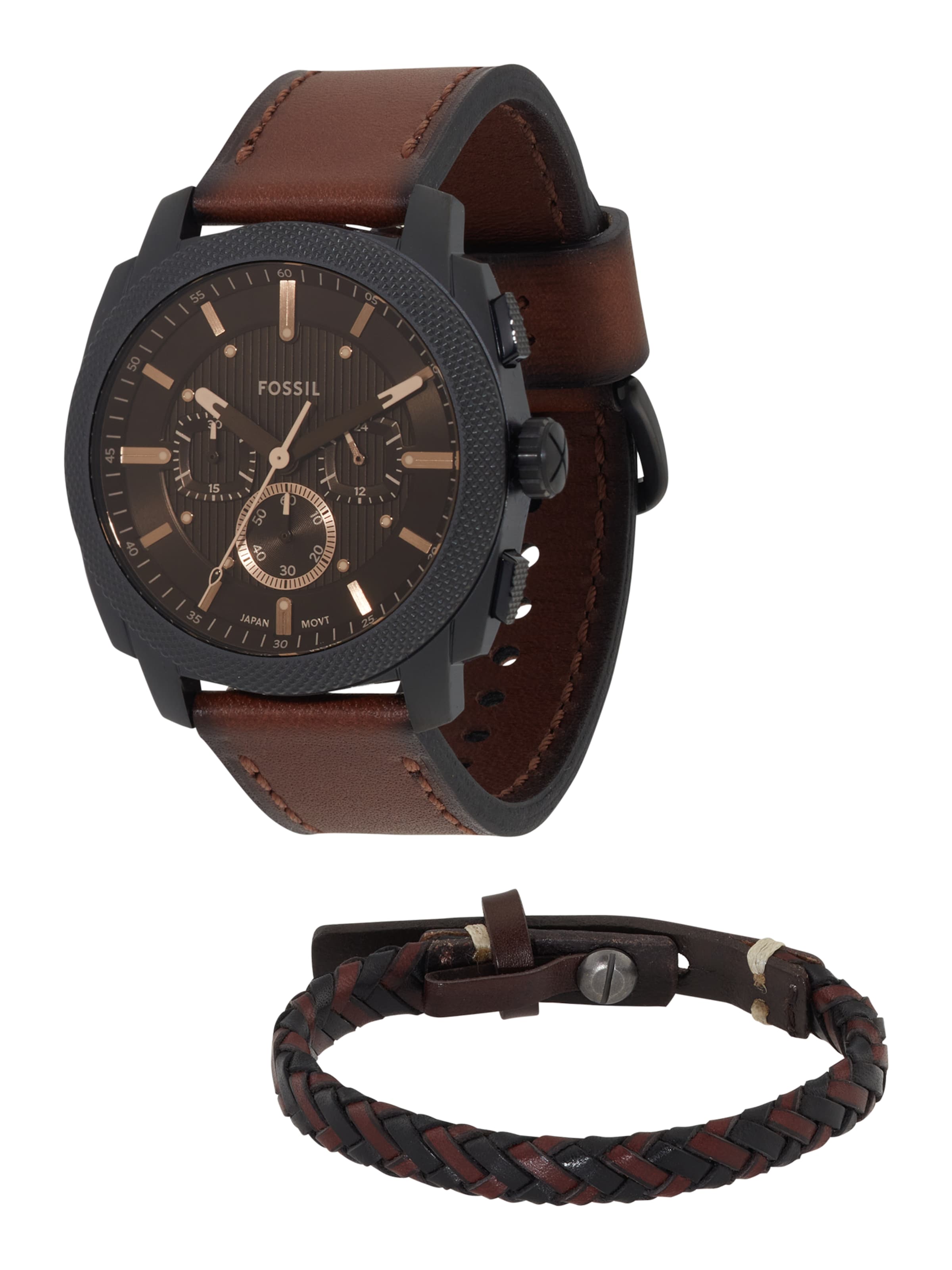 FOSSIL Аналоговые часы 'MACHINE' в Черный: спереди