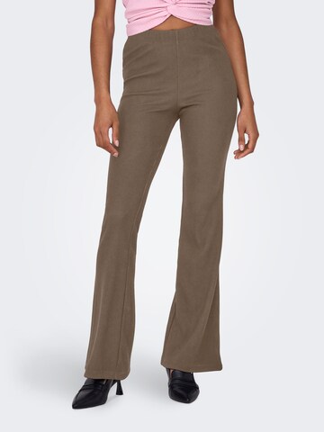 ONLY Flared Leggings 'ONLFEVER' in Brown: front