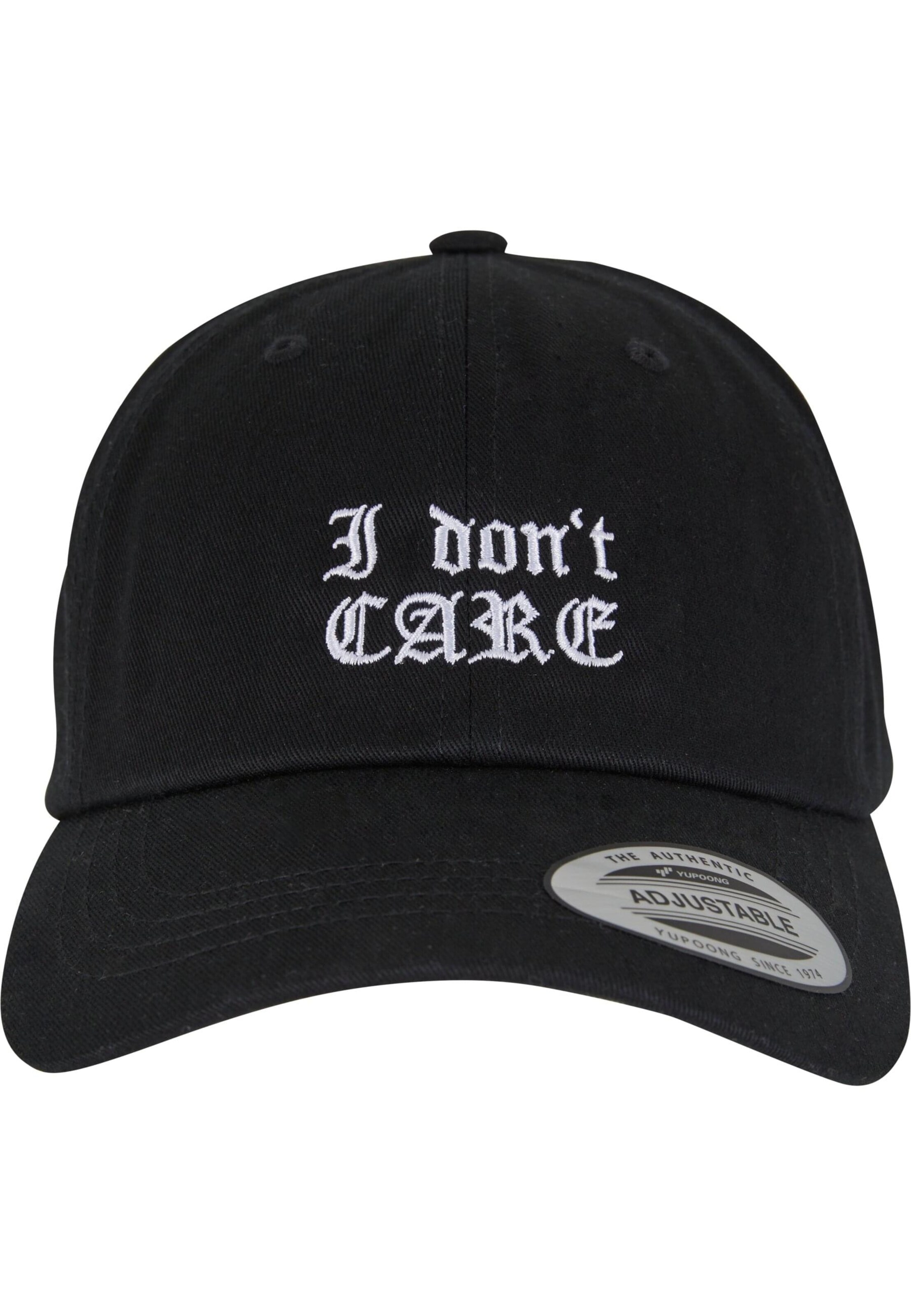 Casquette 'I Don‘t Care' Mister Tee en noir : devant