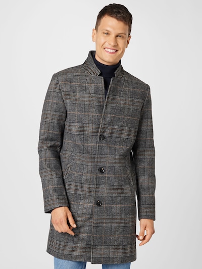 Palton de primăvară-toamnă TOM TAILOR DENIM pe gri închis / negru / alb, Vizualizare model