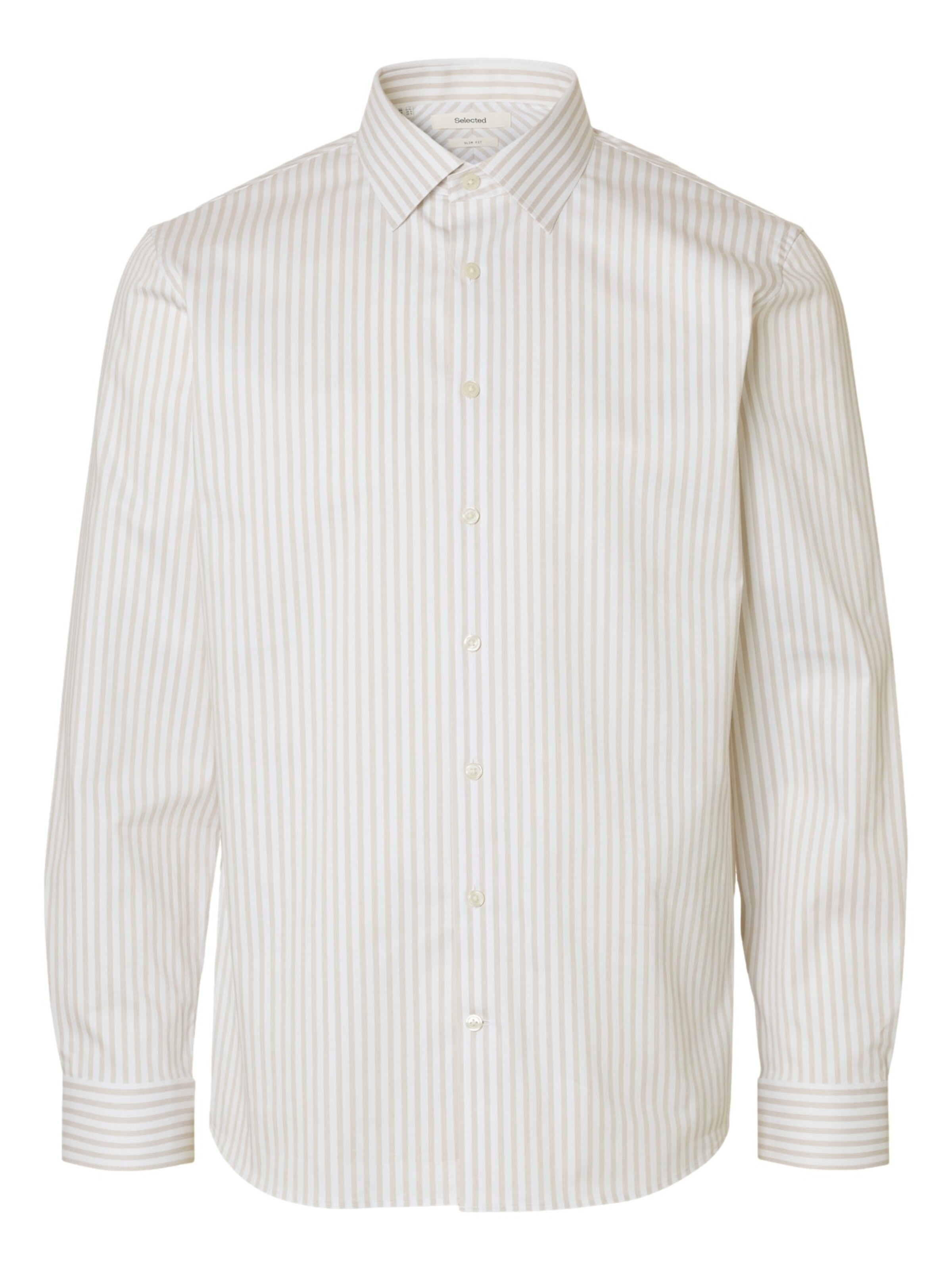 SELECTED Слим Рубашка 'SLHFilip' в Бежевый: спереди
