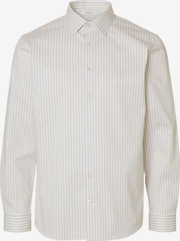 SELECTED Button Up Shirt 'SLHFilip' in Beige: front