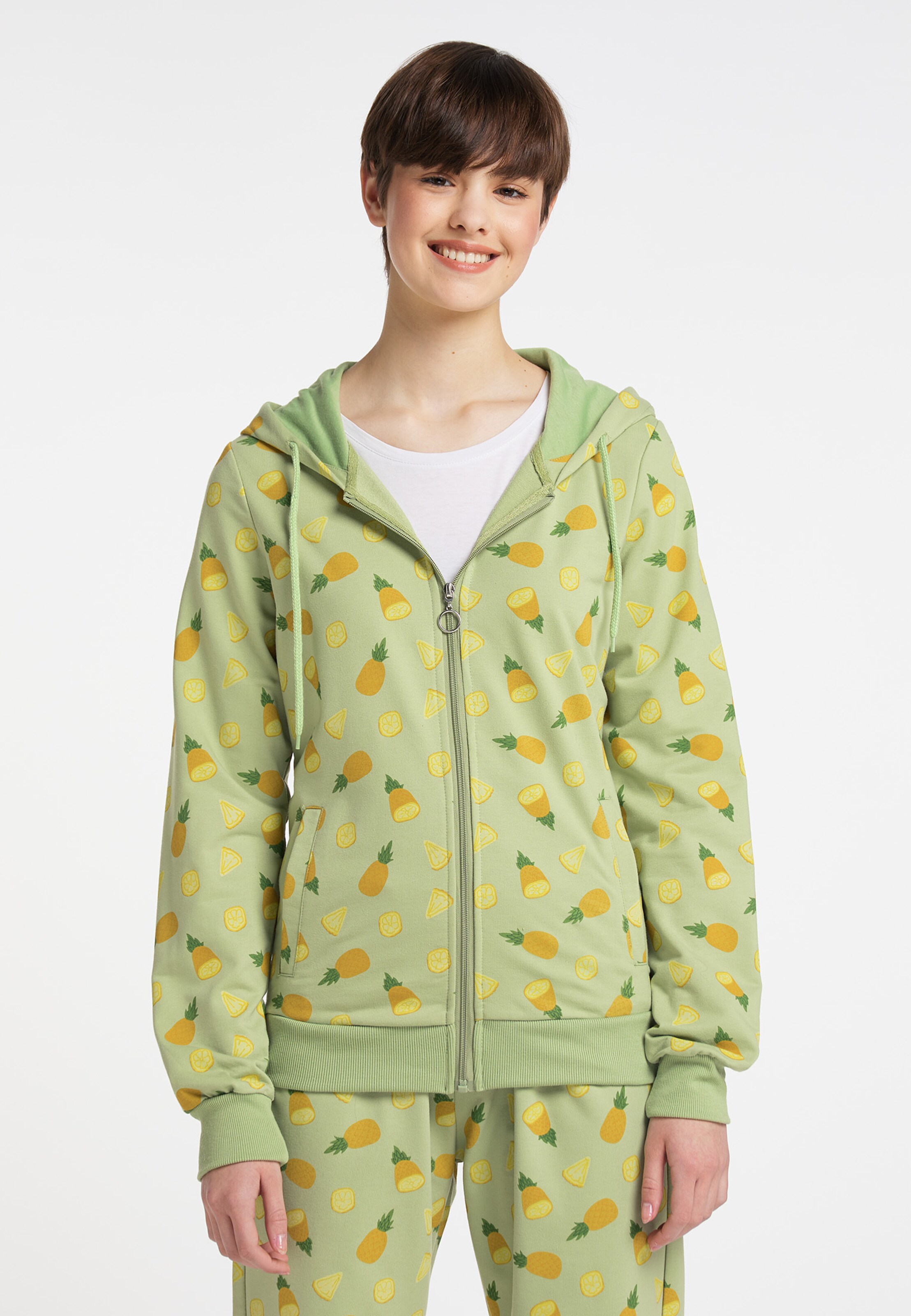 Frauen Sweat MYMO Sweatjacke in Grün, Hellgrün - MM01702 Frauen Sweat MYMO Sweatjacke in Grün, Hellgrün - MM01702