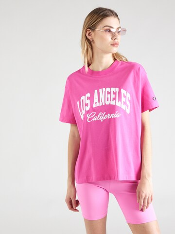 Champion Authentic Athletic Apparel Μπλουζάκι 'American Summer' σε ροζ: μπροστά