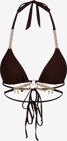 Moda Minx Triangle Bikini top 'Seychelles' in Brown: front