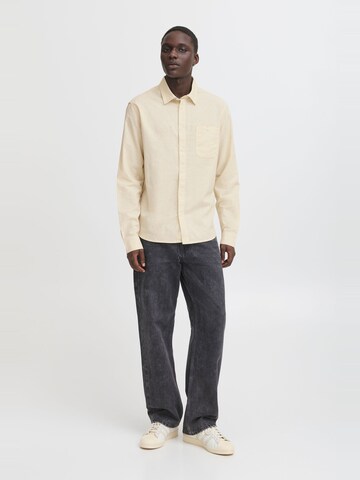 BLEND - Regular Fit Camisa ' BHBAY LINEN ' em bege