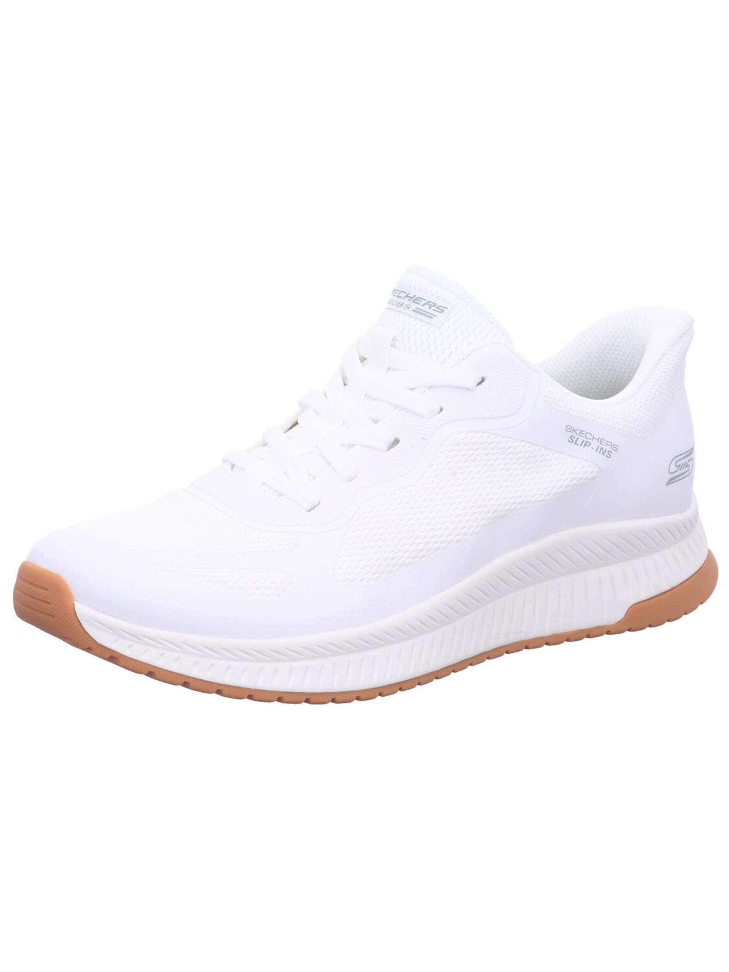 SKECHERS Slip-on 'Slipper Damen 117624 WHT Kunststoff (Synthetik) in weiß' in Wit: voorkant