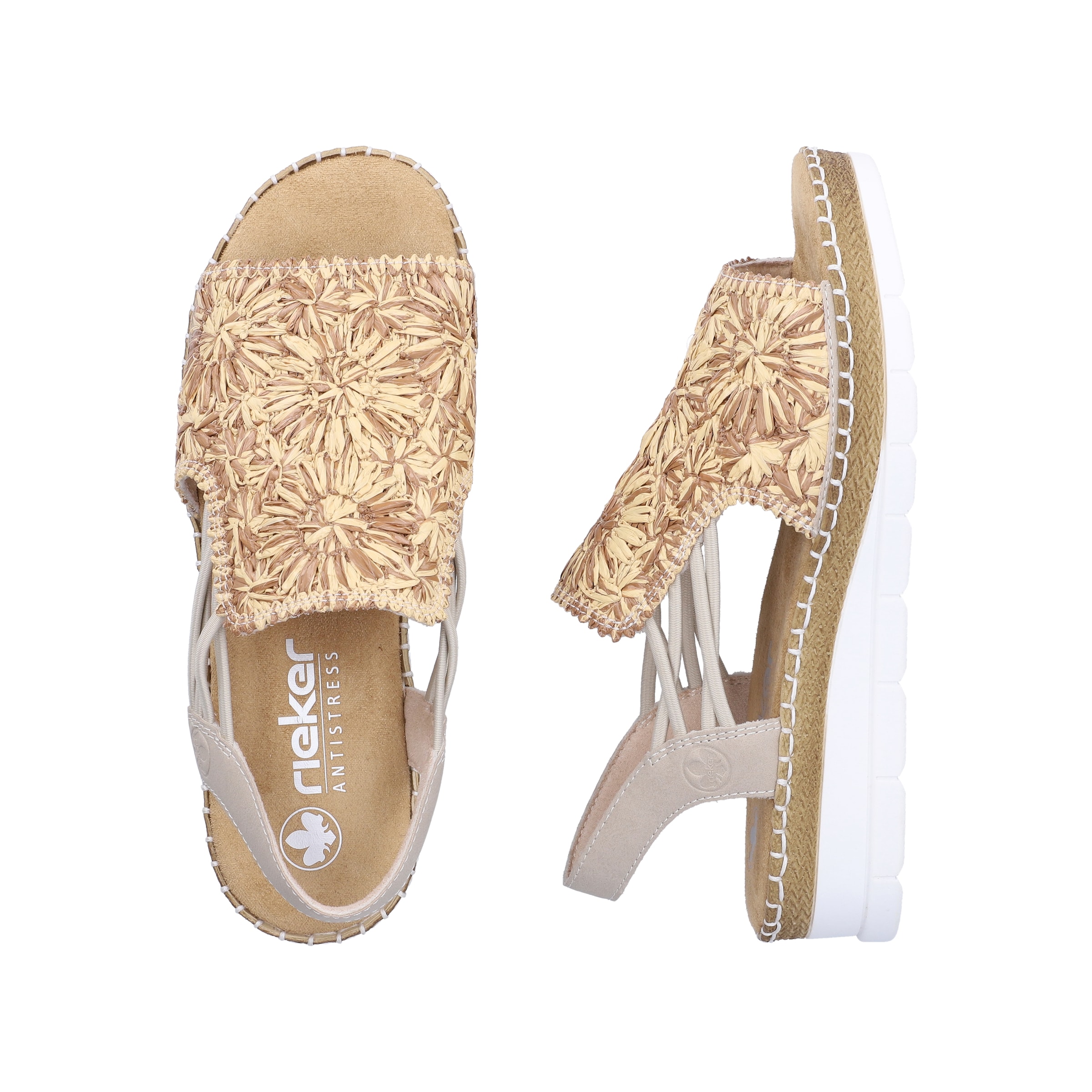 Sandales à lanières 'V1268' Rieker en beige