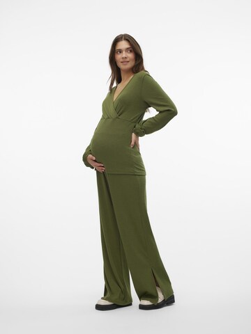 Wide Leg Pantalon MAMALICIOUS en vert