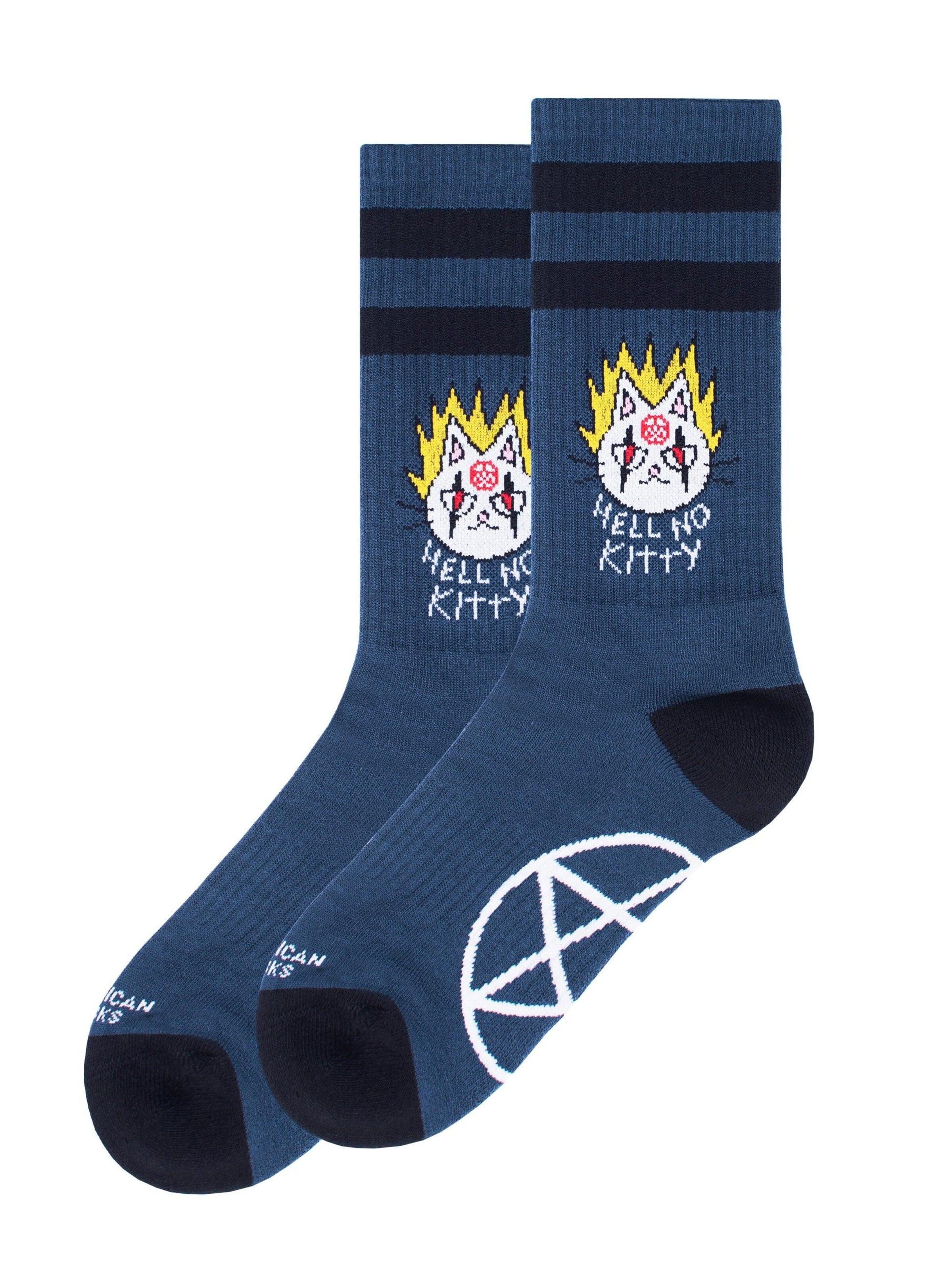 American Socks Socks 'Hell no kitty' in Grey: front