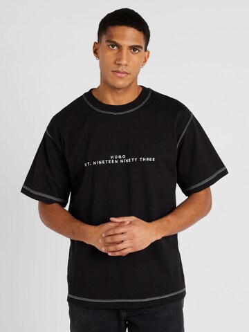 HUGO - Camiseta 'Dribes' en negro: frente