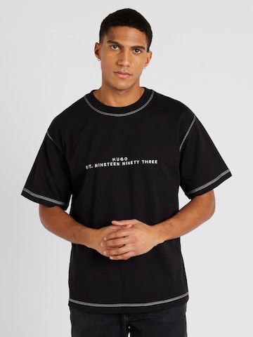 HUGO T-shirt 'Dribes' i svart: framsida