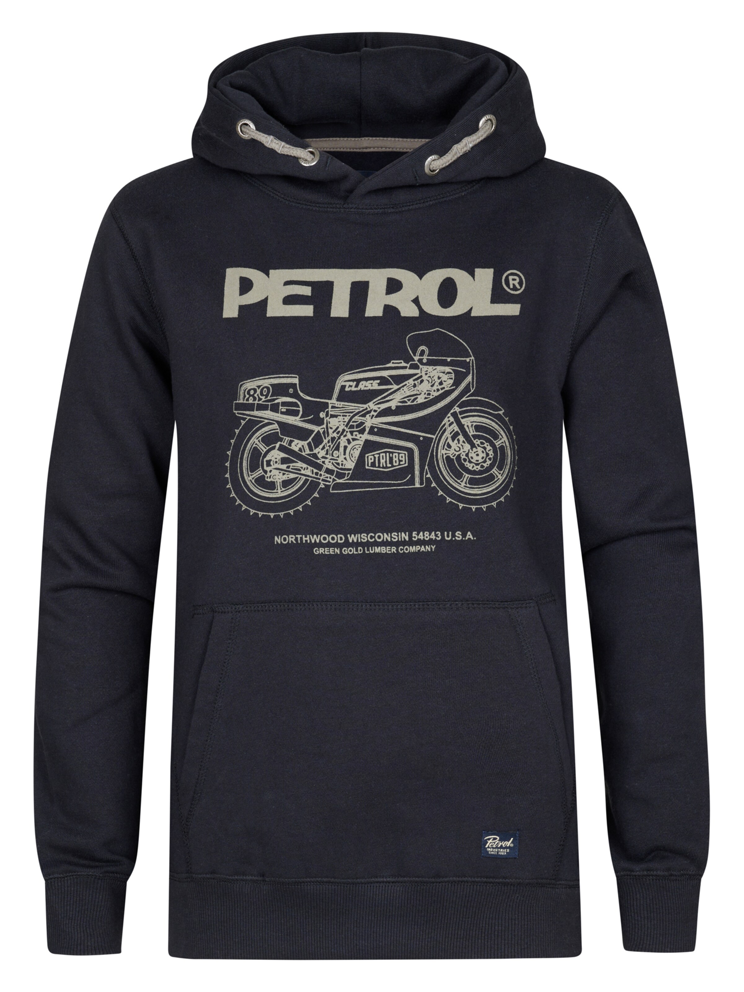 Petrol Industries Sweatshirt in Zwart: voorkant