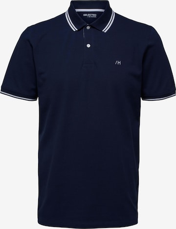 T-Shirt 'Aze' SELECTED HOMME en bleu : devant