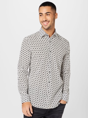 BOSS Black Regular fit Button Up Shirt 'H-HANK-kent-C1-214' in White: front