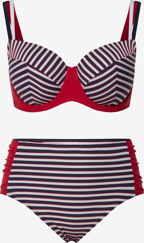 Ulla Popken T-shirt Bikini in Blauw: voorkant