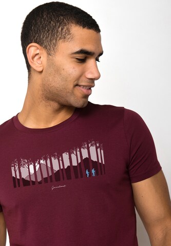 GREENBOMB Shirt 'Nature Forest Couple' in Rood