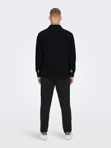 Only & Sons Regular Fit Hemd 'Scott' in Schwarz