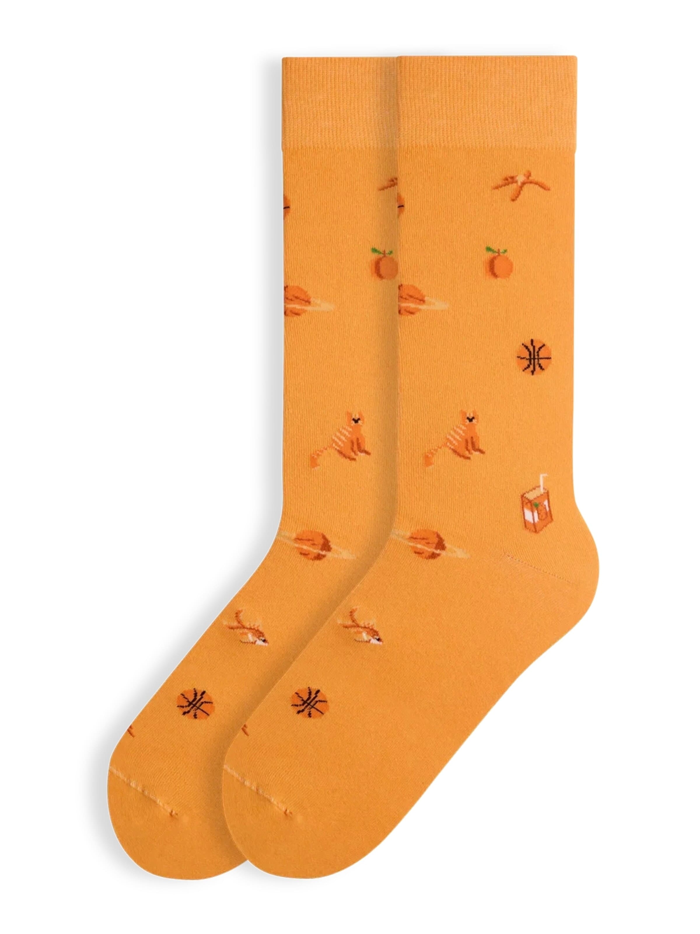 Von Jungfeld Socks 'SIGNATURE ICONS' in Orange: front