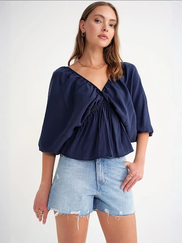 Camicia da donna di MixRay in blu: frontale