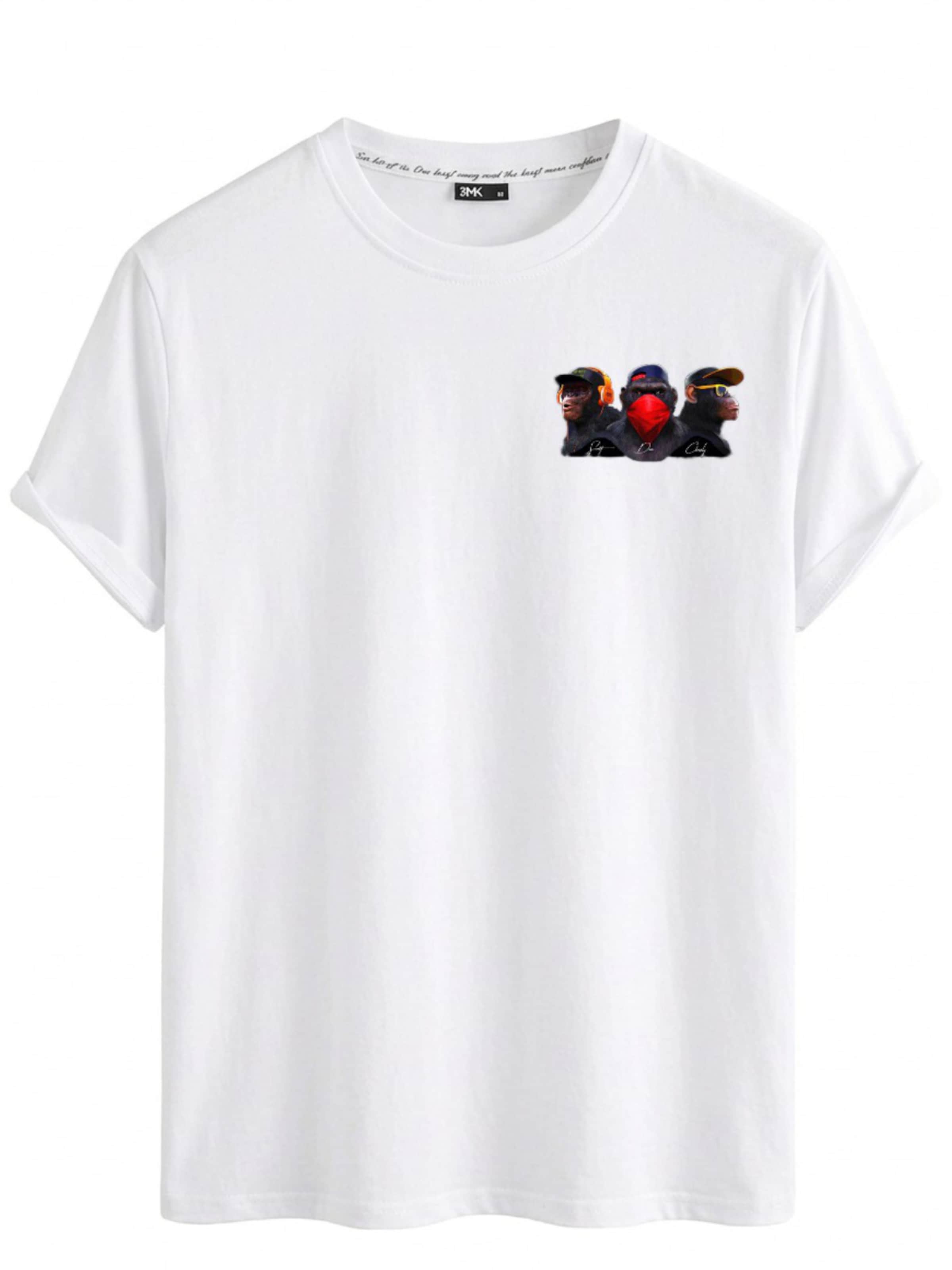 RMK Shirt 'kurzarm Affe'‌‌ in Weiß: Vorderseite
